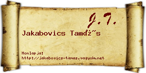 Jakabovics Tamás névjegykártya
